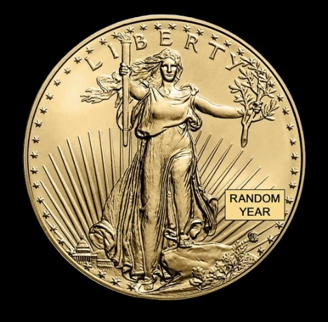 Gold coins and bars